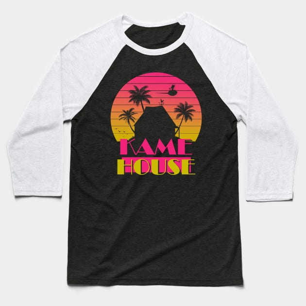 Retro Island Baseball T-Shirt by ddjvigo